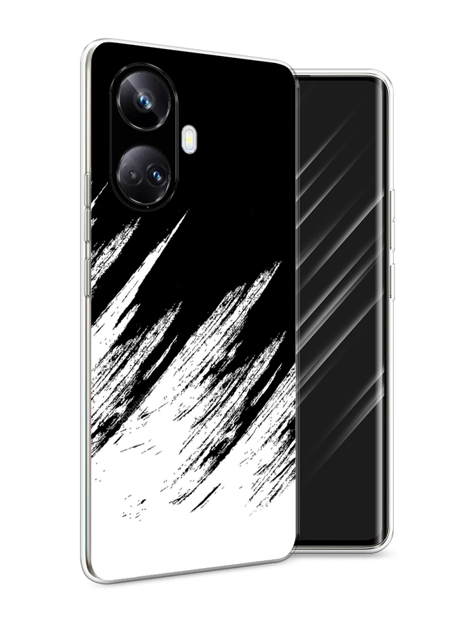 

Чехол Awog на Realme 10 Pro+ "Черно белые брызги", Черный;белый;бежевый, 2512350-3