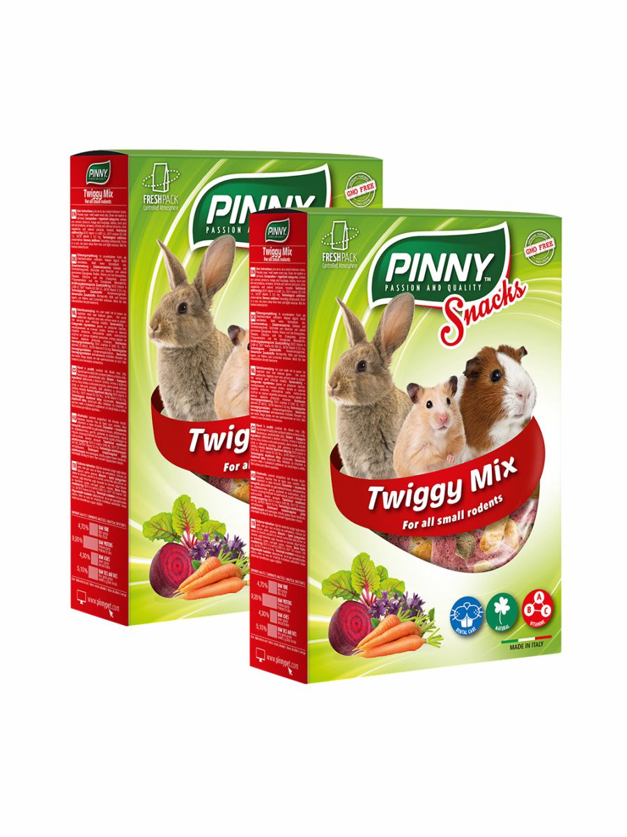 Снеки PINNY Twiggy Mix для грызунов с морковью, свеклой и люцерной, 150 г, 1 шт