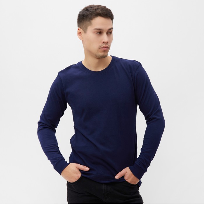 

Лонгслив мужской NoBrand 9925296 синий 52 RU, 9925321