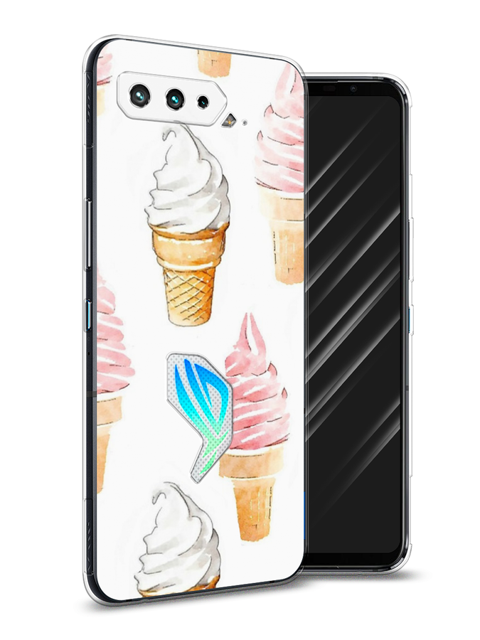 

Чехол Awog на Asus ROG Phone 5S "Нарисованное мороженое", Белый;розовый, 44550-10