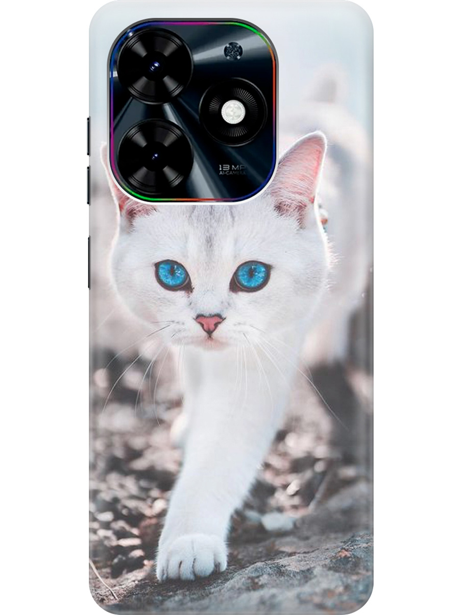 

Силиконовый чехол на Infinix Hot 40i с рисунком "Голубоглазый кот", Белый;серый;синий, 20011891