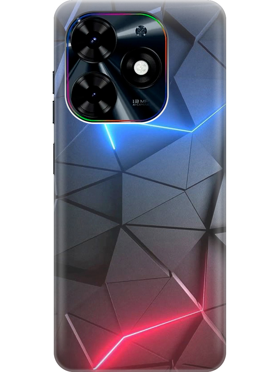 

Силиконовый чехол на Infinix Hot 40i с рисунком "Графитовые грани", Серый;синий, 20011891
