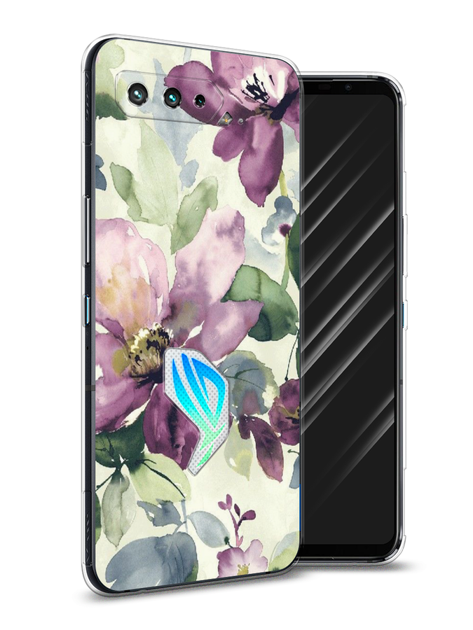 

Чехол Awog на Asus ROG Phone 5S "Сиреневые цветы-акварель", Фиолетовый, 44550-10