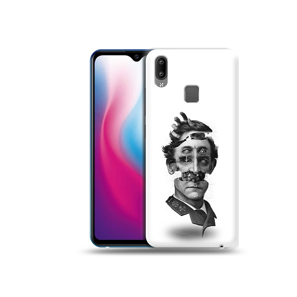 

Чехол MyPads Tocco для Vivo Y93 Lite страшное лицо абстракция, Прозрачный, Tocco