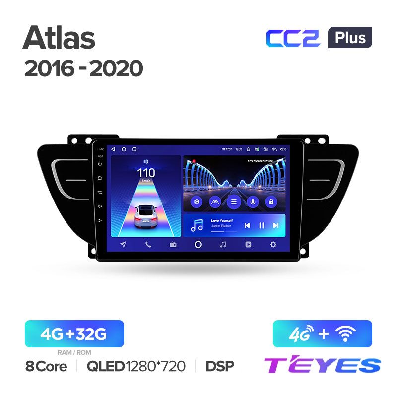 

Магнитола Teyes CC2+ 4/32 9" для Geely Atlas NL-3 2016-2020, CC2+ 4/32 9"