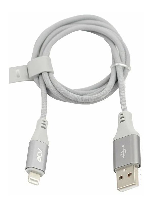 

Кабель ACV USB - Lightning, 2.4 А, 1 м, серый (USB-LD1SL)