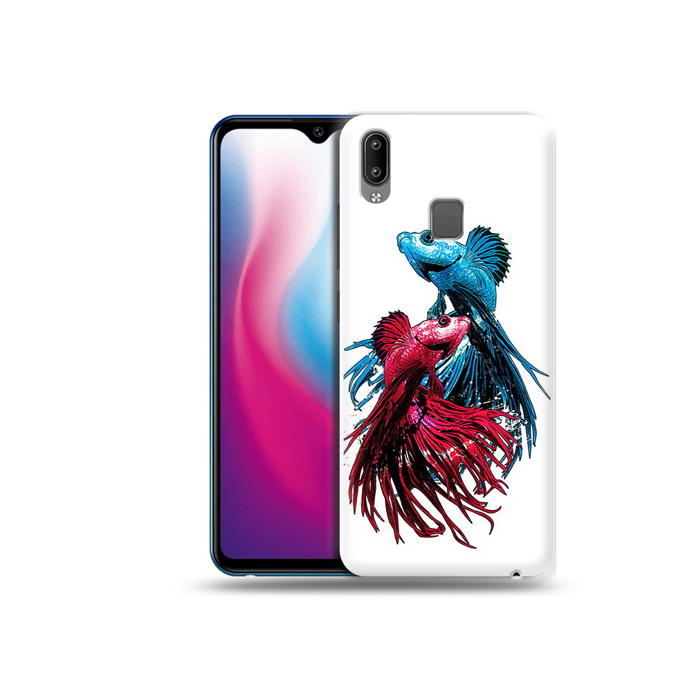 

Чехол MyPads Tocco для Vivo Y93 Lite рыбы петушки, Прозрачный, Tocco