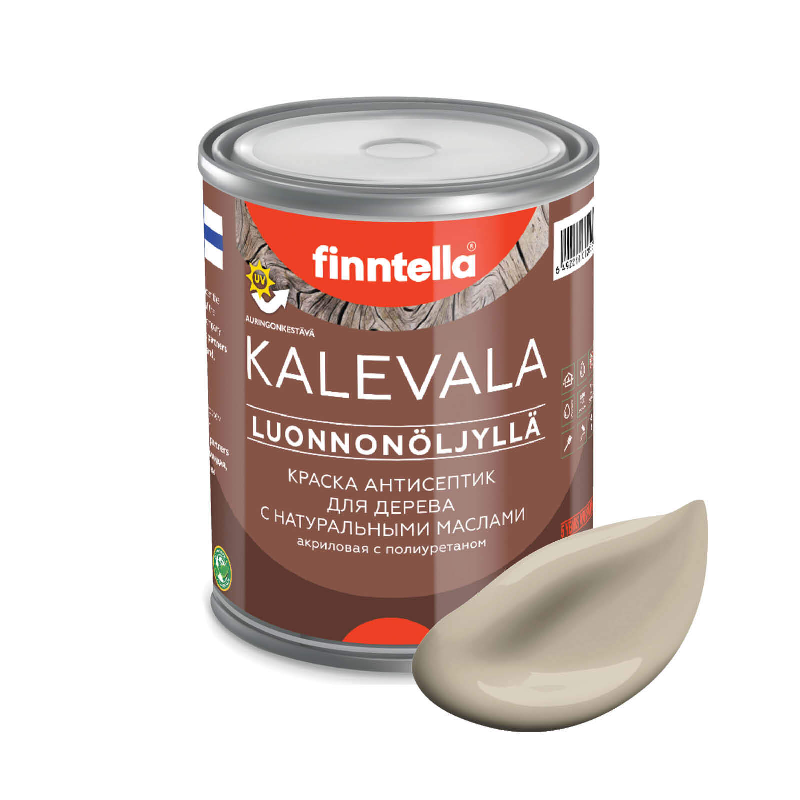 

Краска для дерева и деревянных фасадов FINNTELLA KALEVALA, с натуральным маслом и полиурет, Бежевый, KALEVALA NLC