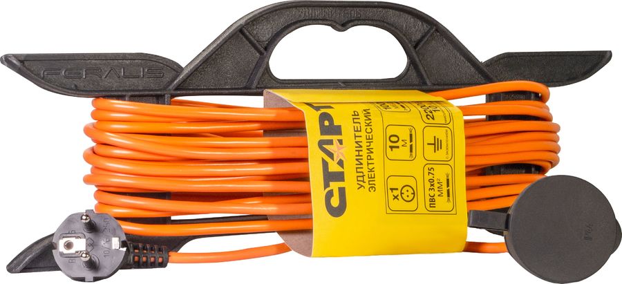 

Удлинитель силовой Старт SG 1х10-Z/РС16, розеток 1шт, 3x0.75 кв.мм, 10A, 10м, ПВС, рамка п