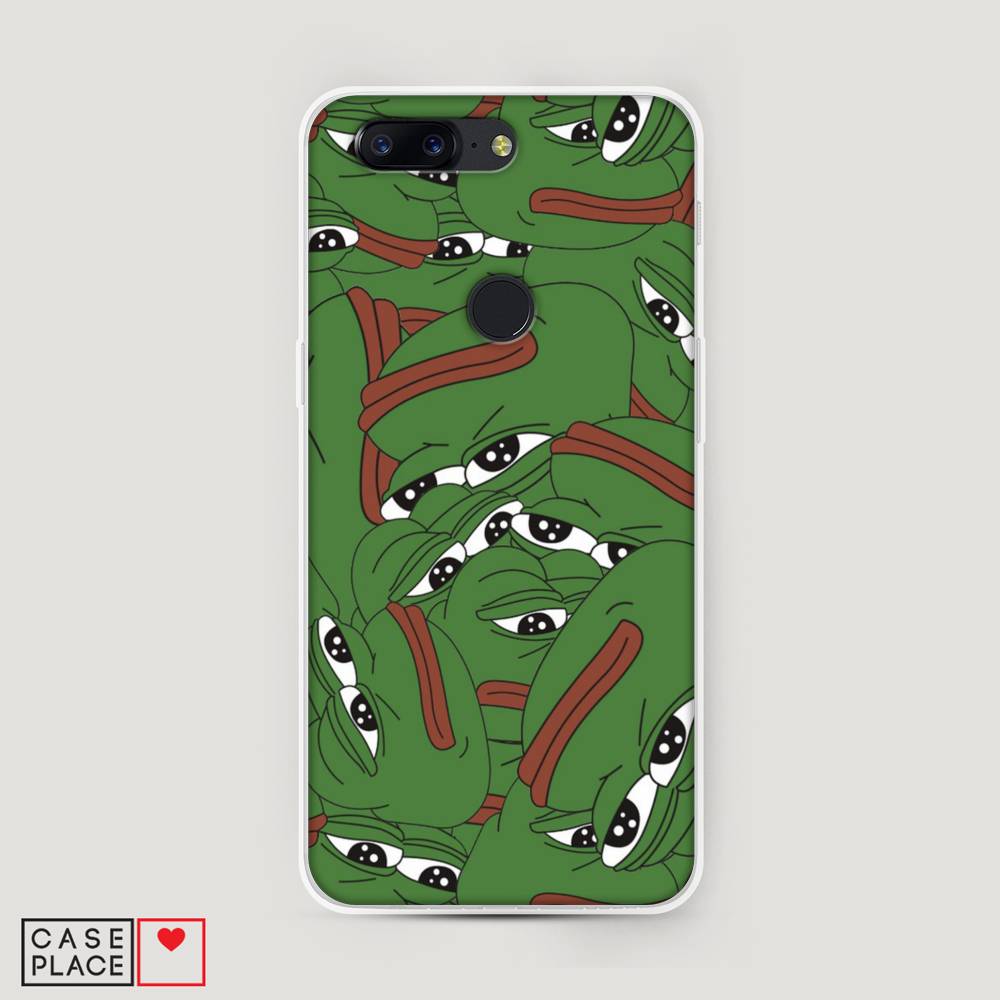 

Чехол Awog на OnePlus 5T / ВанПлас 5T "Печальный frog", Зеленый;белый, 150350-9