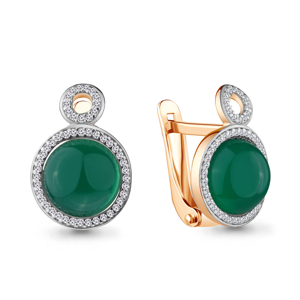 

Серьги из серебра с агатом Aquamarine 4449009А_925_з, 4449009А_925_з