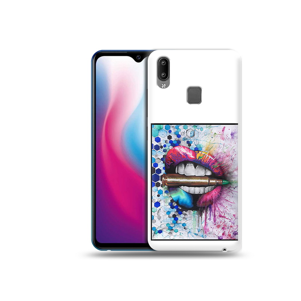 

Чехол MyPads Tocco для Vivo Y93 Lite разноцветные губы с пулей, Прозрачный, Tocco