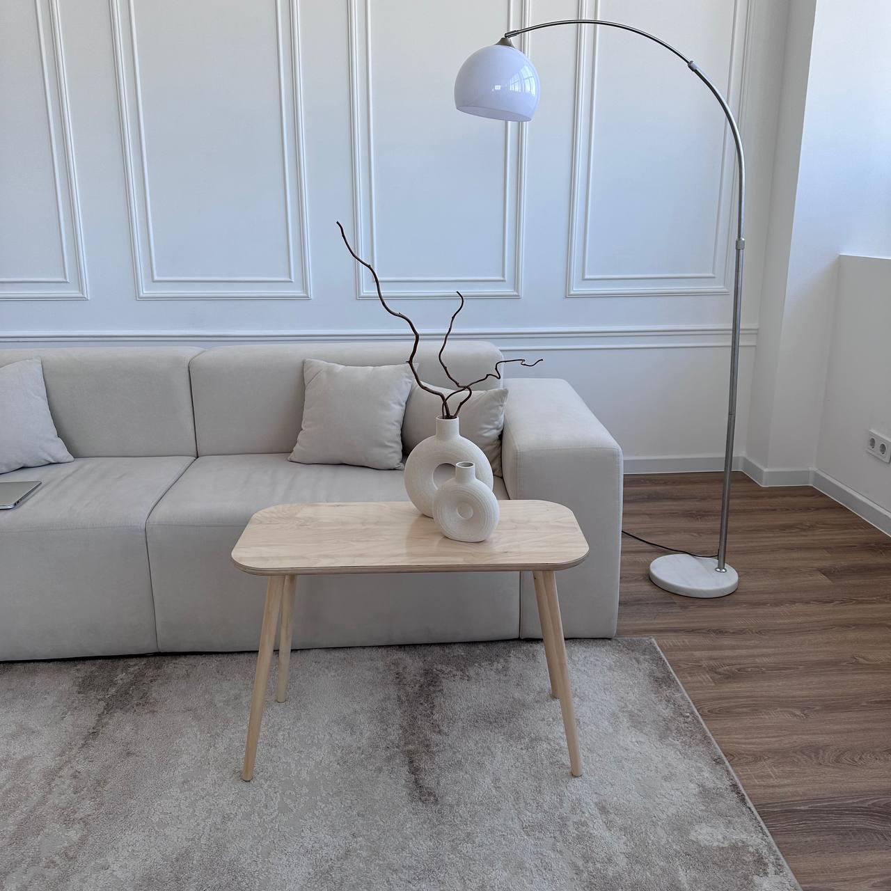 Журнальный стол Диагональ, прямоугольный светлый