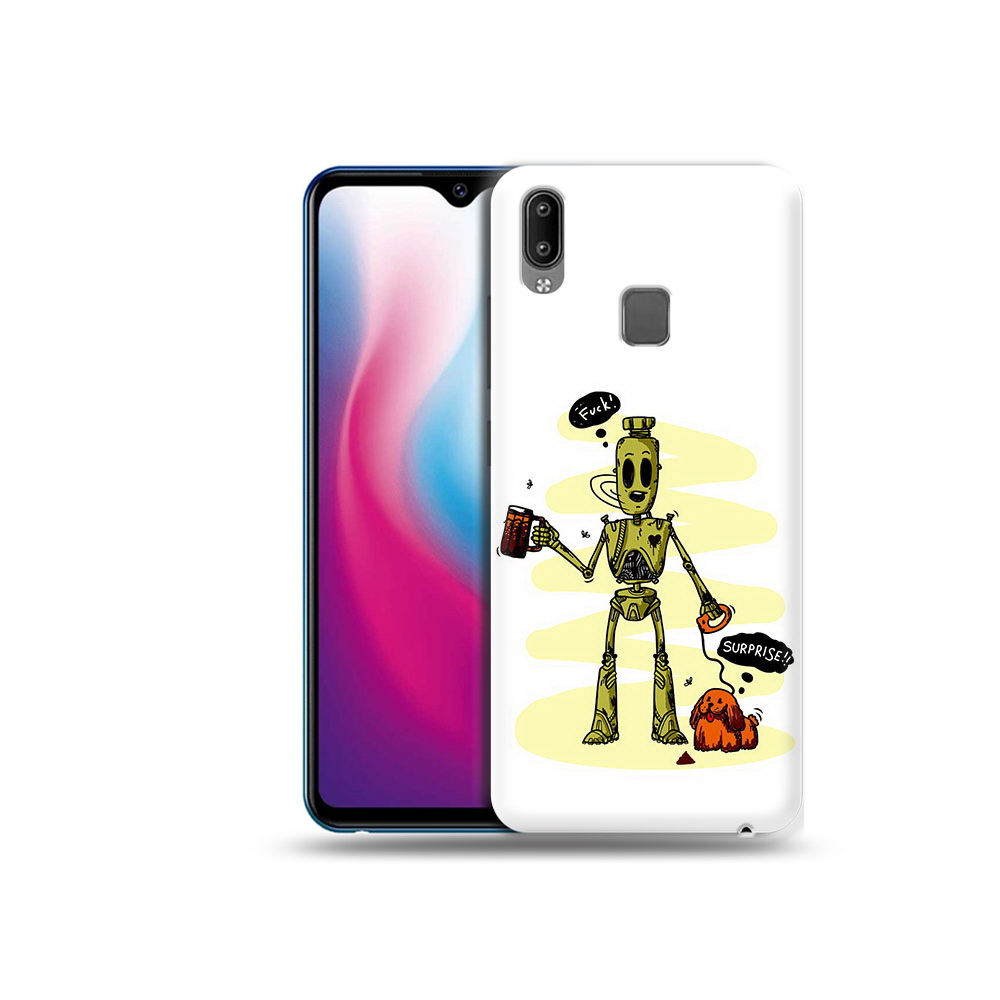

Чехол MyPads Tocco для Vivo Y93 Lite прикольный робот, Прозрачный, Tocco