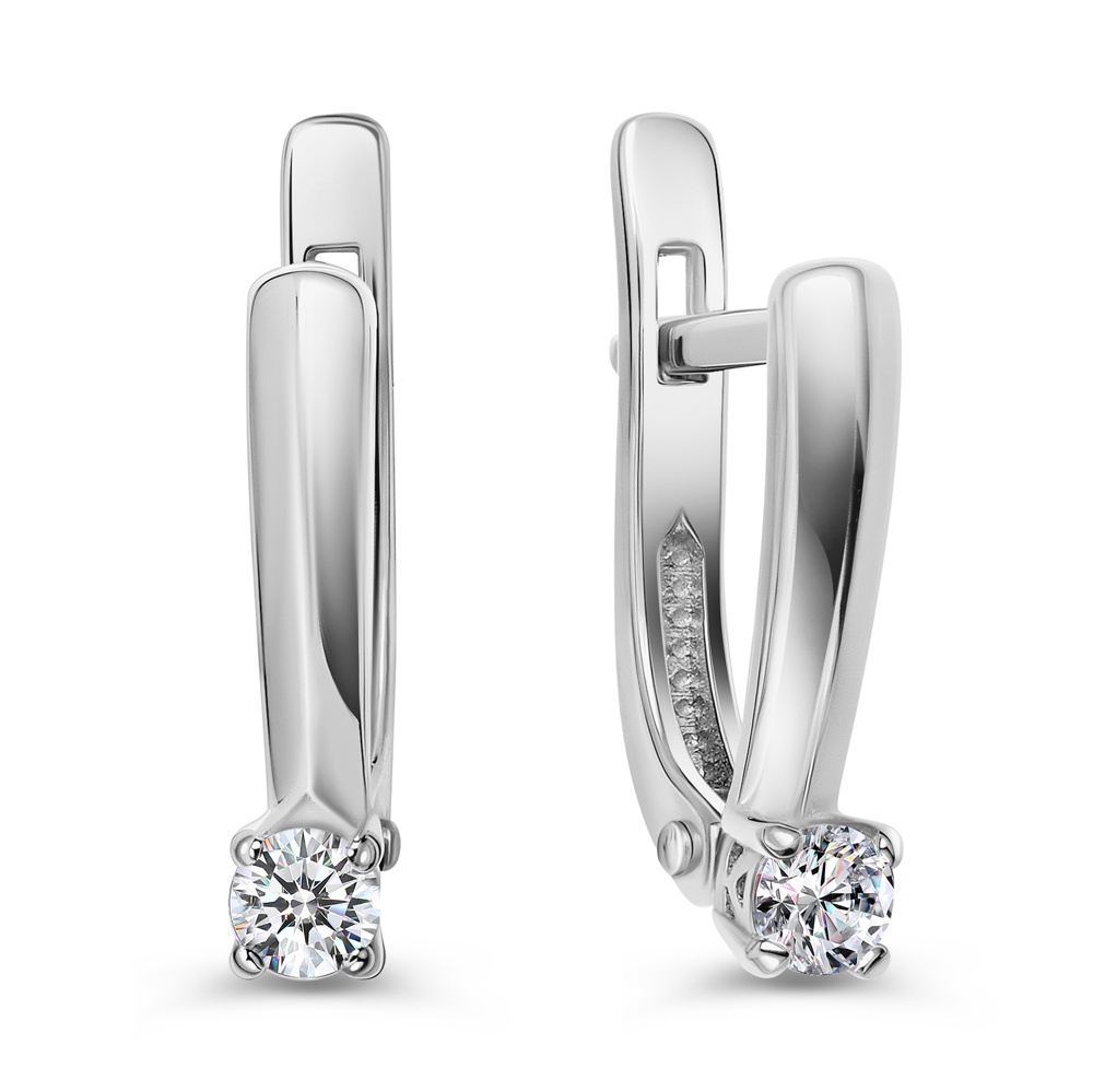 

Серьги из серебра 585Gold 702011948, фианит, 702011948