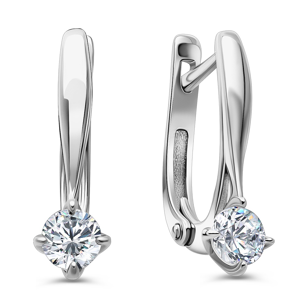 

Серьги из серебра 585Gold 702011947, циркон, 702011947