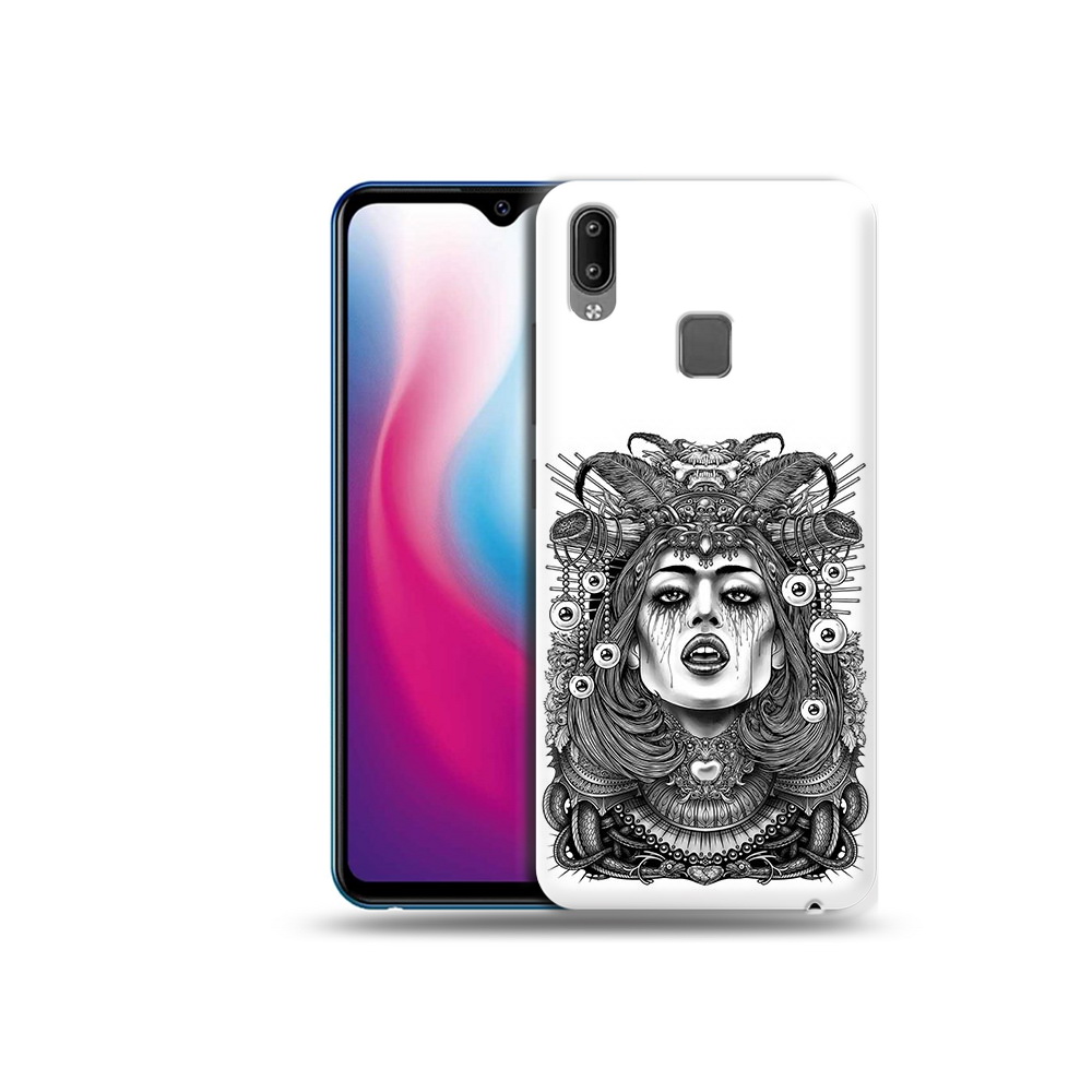 

Чехол MyPads Tocco для Vivo Y93 Lite портрет девушки черно белый, Прозрачный, Tocco