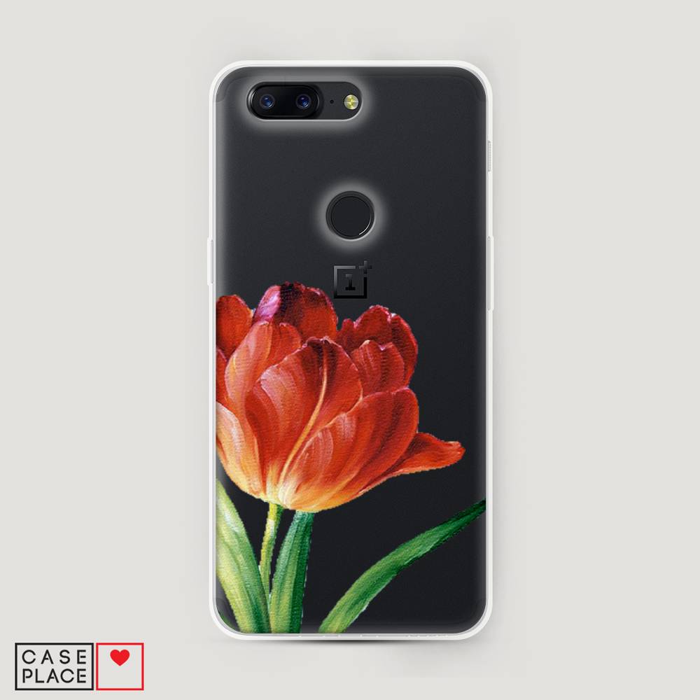 

Чехол Awog на OnePlus 5T / ВанПлас 5T "Красный тюльпан", Оранжевый;зеленый, 150350-8