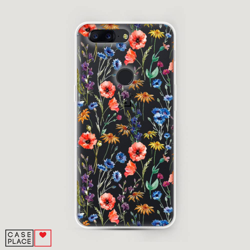 

Чехол Awog на OnePlus 5T / ВанПлас 5T "Маки и васильки фон", 150350-8