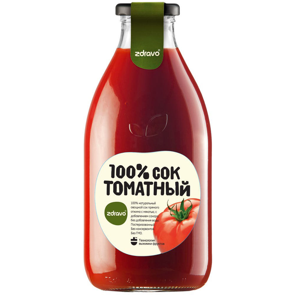 Сок Zdravo томатный 100% 0.75л стеклянная бутылка Республика Сербия