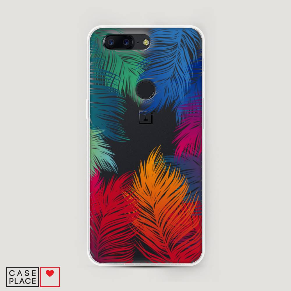 фото Чехол awog "рамка из перьев" для oneplus 5t