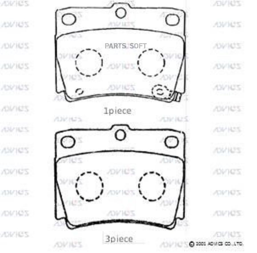 

Тормозные колодки ADVICS дисковые D2N022