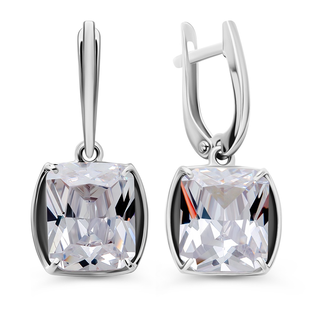 

Серьги подвески из серебра 585Gold 702011605, фианит, 702011605