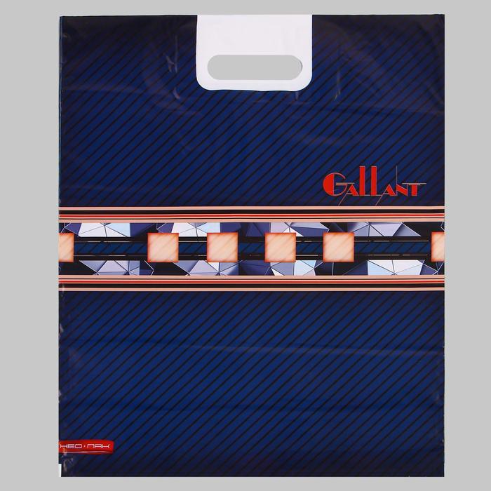 

Пакет Галант, полиэтиленовый с вырубной ручкой, 38х47 см, 60 мкм (25 шт), Синий