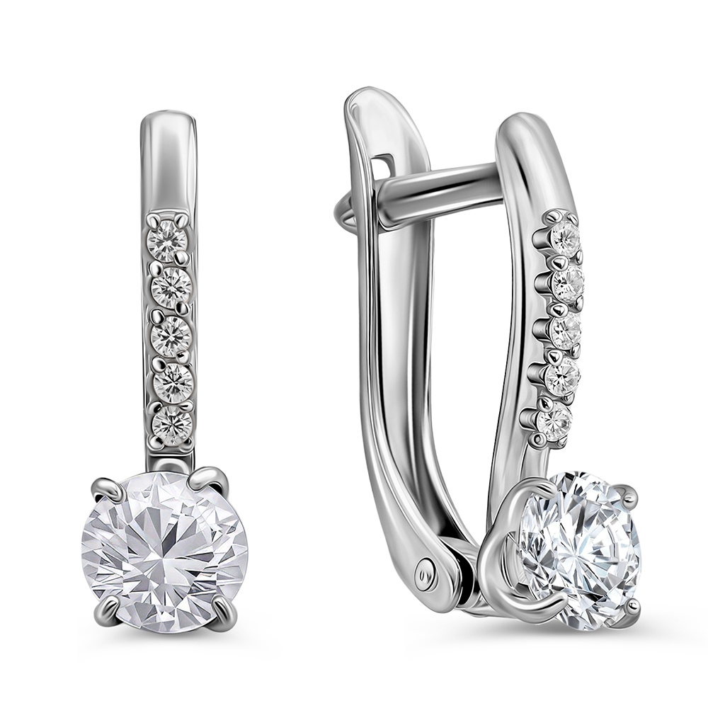 

Серьги из серебра 585Gold 702011263, фианит, 702011263