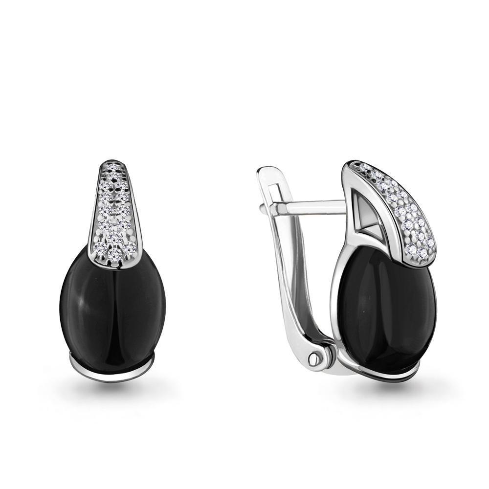 

Серьги из серебра с фианитом Aquamarine 4448717А_925_р, 4448717А_925_р