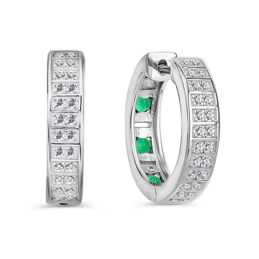 

Серьги конго из серебра 585Gold 702010129, шпинель/фианит, 702010129