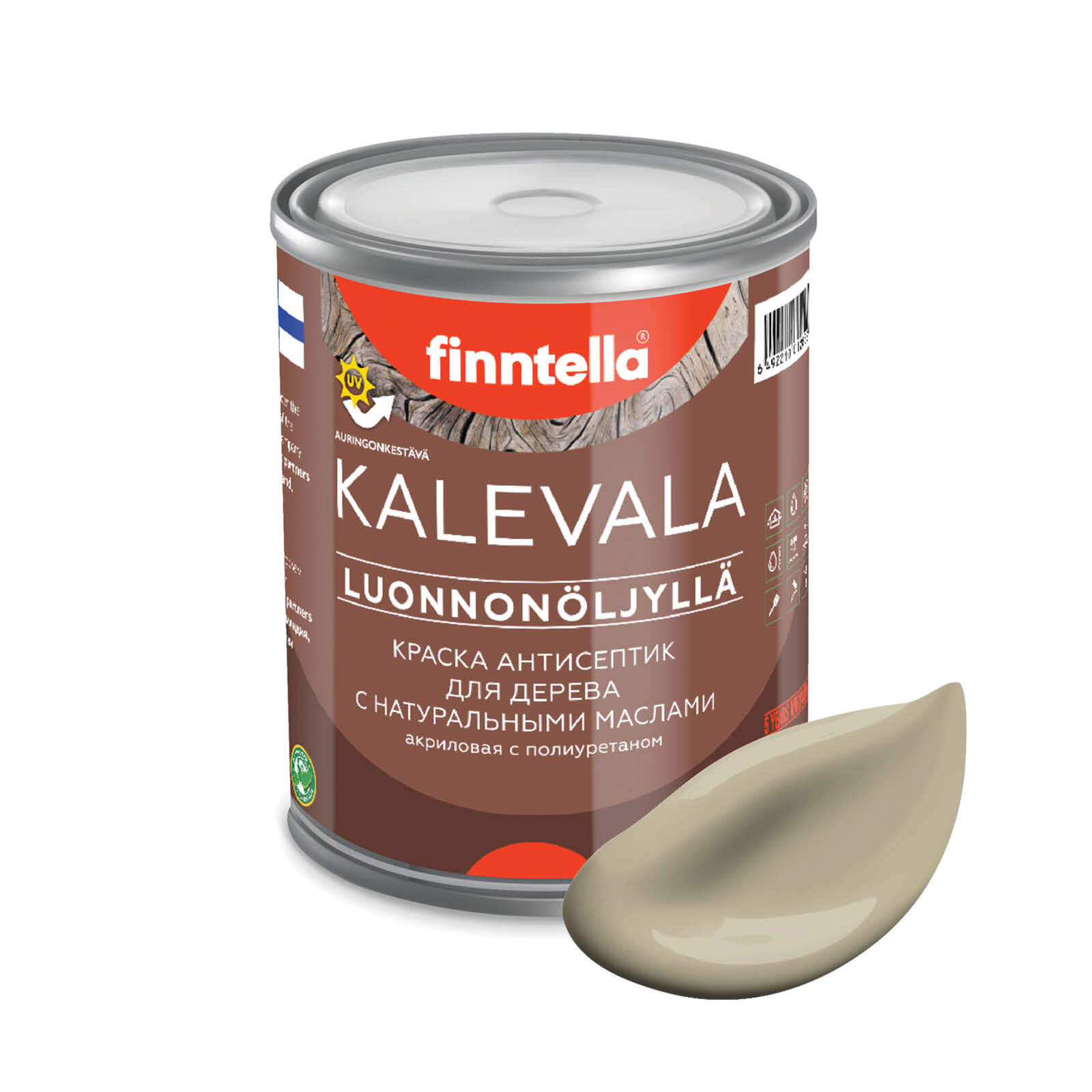 

Краска для дерева и деревянных фасадов FINNTELLA KALEVALA, с натуральным маслом и полиурет, Бежевый, KALEVALA NLC