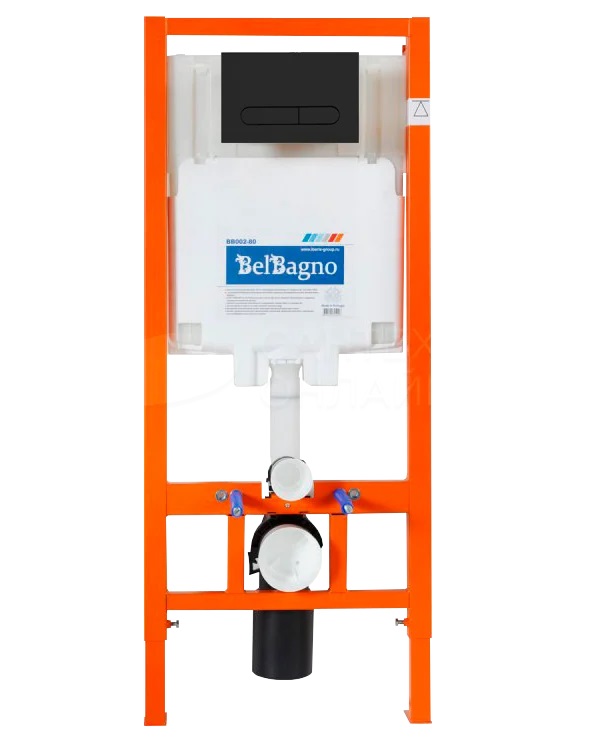 Комплект система инсталляции для унитазов BelBagno с кнопкой BB002-80/BB007-PR-NERO.M