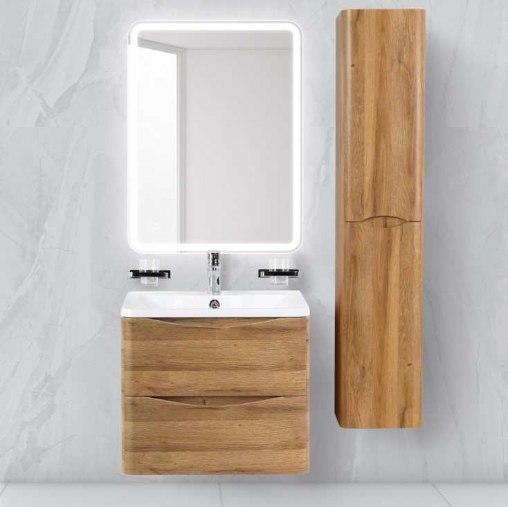 

Тумба с раковиной BelBagno ACQUA 60 Rovere Rustico подвесная, Бежевый, ACQUA 60
