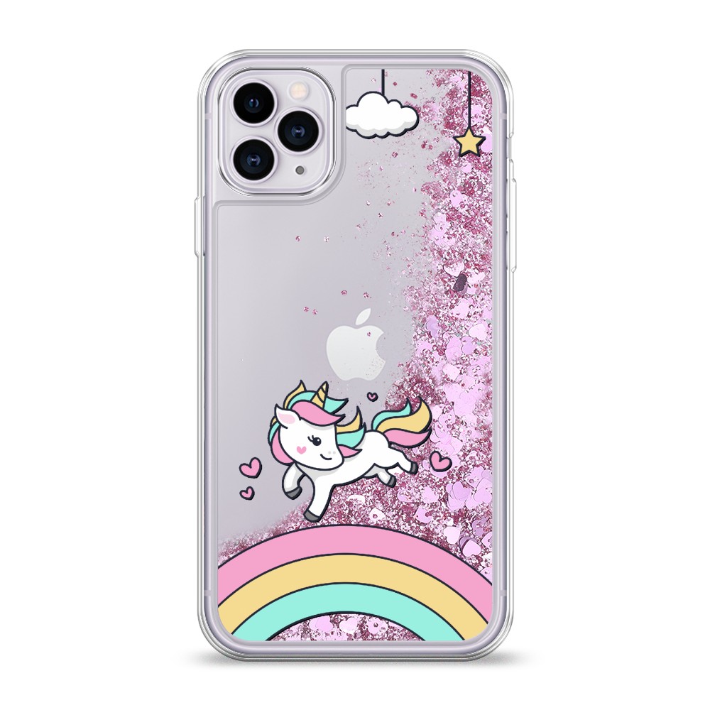 

Жидкий чехол с блестками "Единорог на радуге" на Apple iPhone 11 Pro, 12394-1