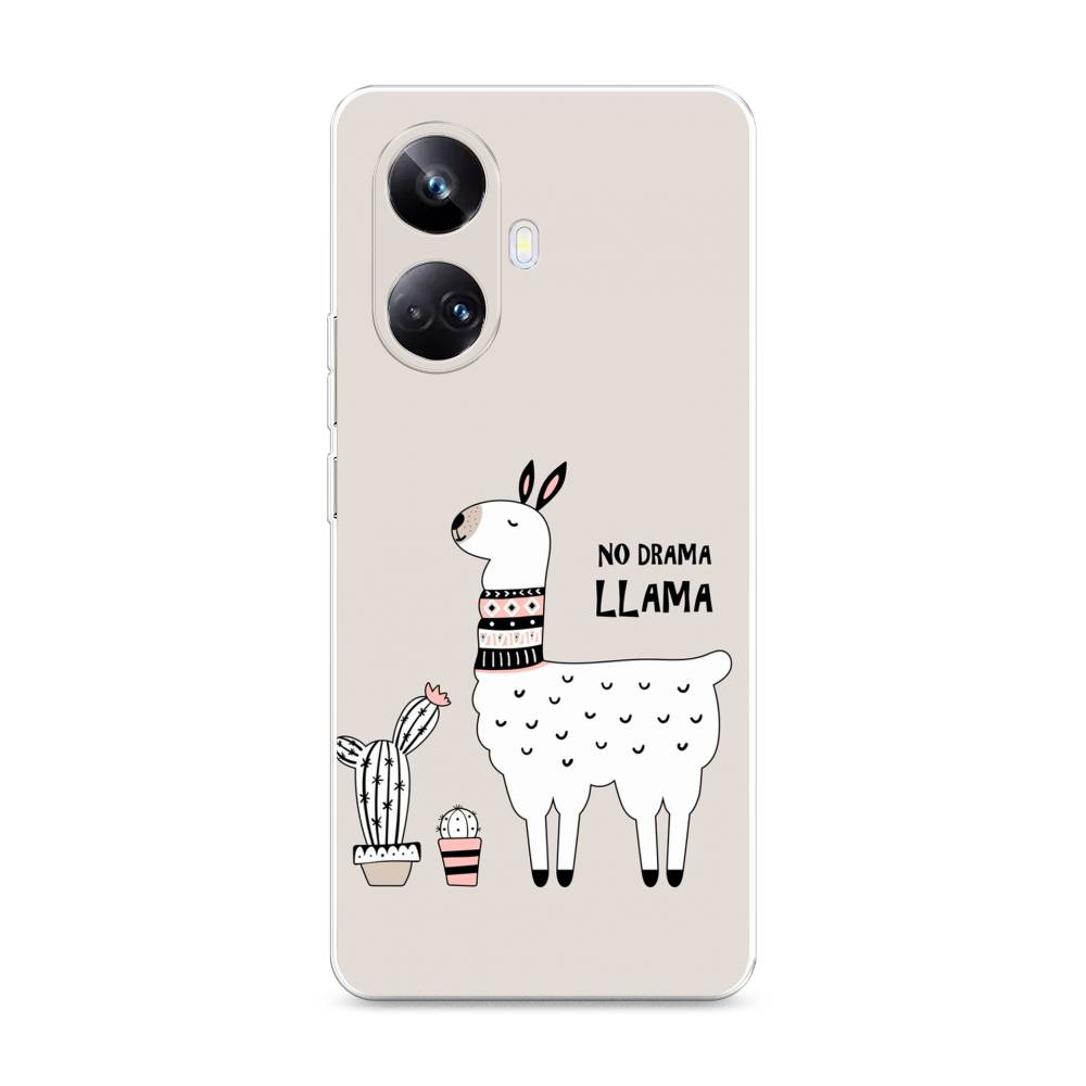 

Чехол Awog на Realme 10 Pro+ "No drama LLama", Бежевый;серый;белый, 2512350-2