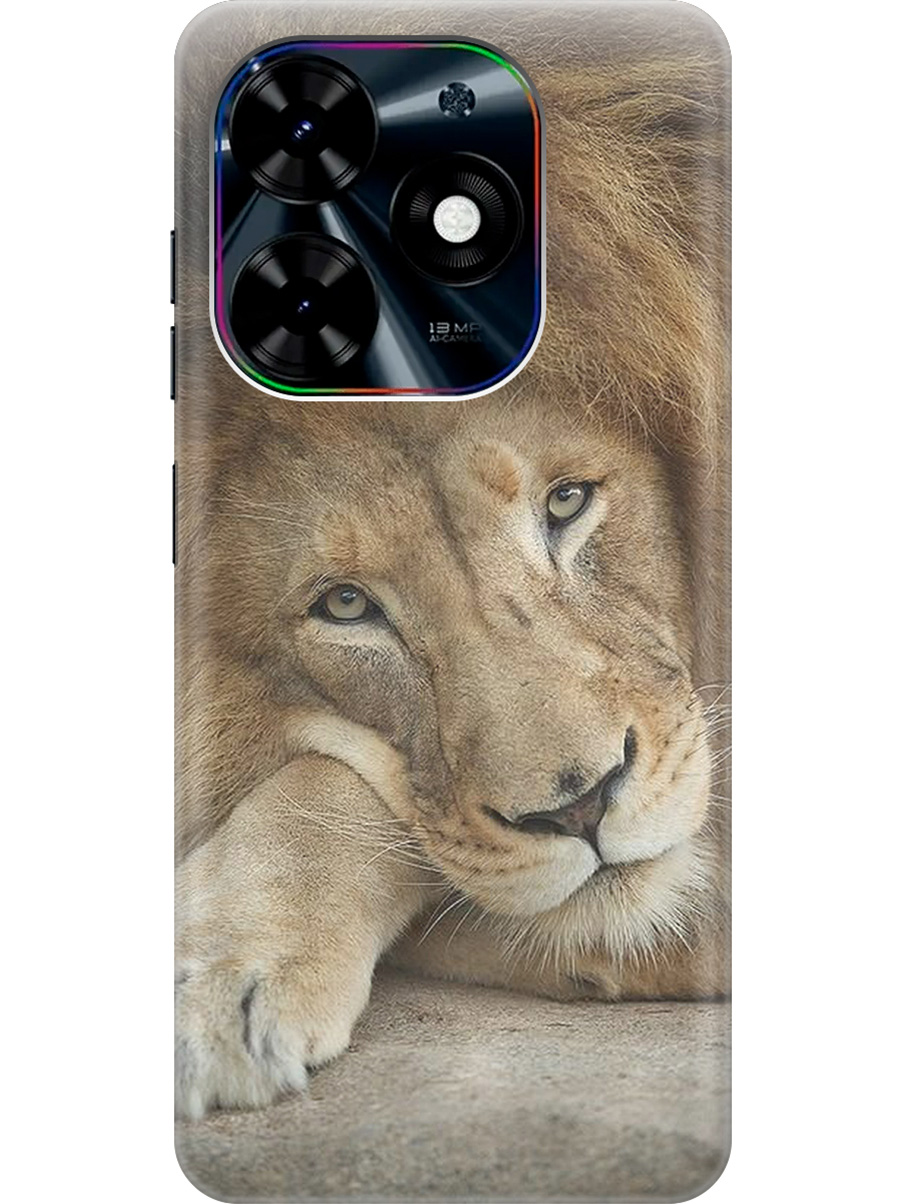 

Силиконовый чехол на Infinix Hot 40i с рисунком "Спокойный лев", Желтый;оранжевый, 20011891
