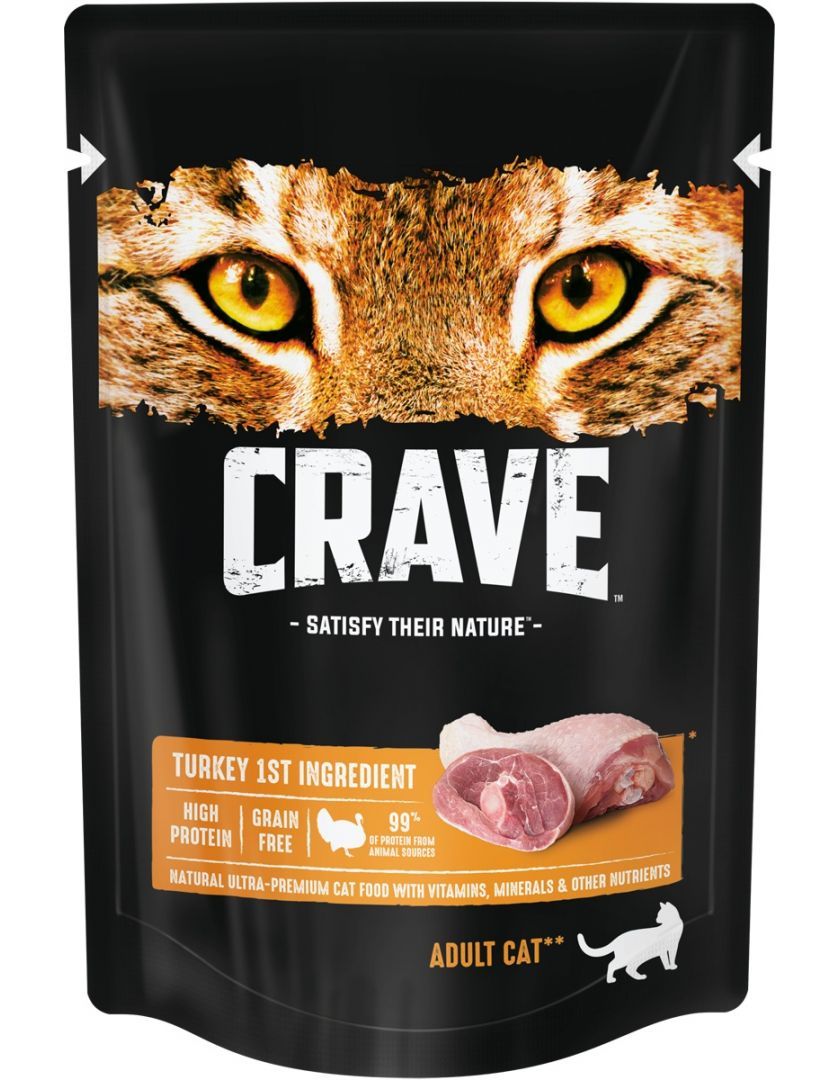 Влажный корм для кошек Crave индейка 12 шт по 70 г 2242₽