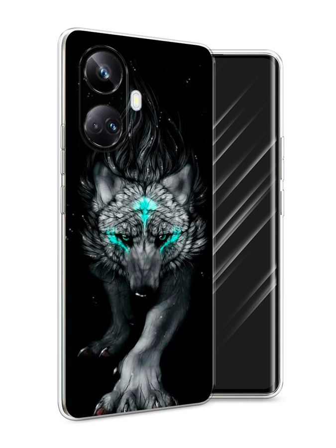 

Чехол Awog на Realme 10 Pro+ "Волшебный волк", Черный;серый, 2512350-2