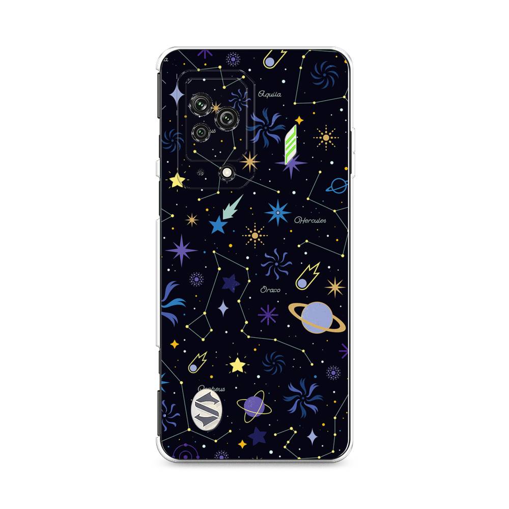 

Чехол на Xiaomi Black Shark 5 "Цветной космос", Желтый, 314050-2