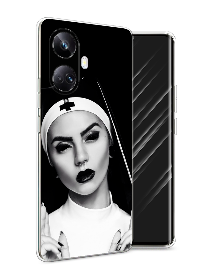 

Чехол Awog на Realme 10 Pro+ "Черная монашка", Серый;черный, 2512350-9