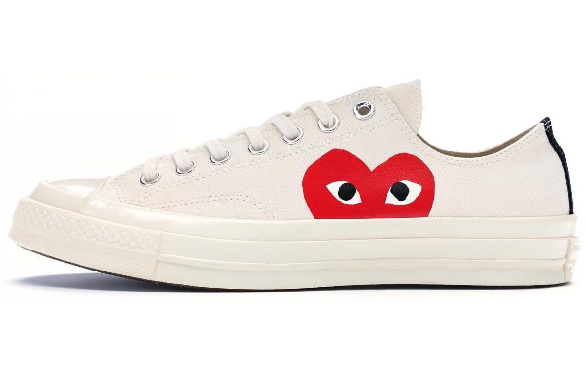 

Кеды унисекс Converse CDG 1970s Chuck Taylor All-Star Ox Comme des Garcons белые 46.5 EU, Белый, CDG x Converse 1970s Chuck Taylor All-Star Ox Comme des Garcons PLAY White