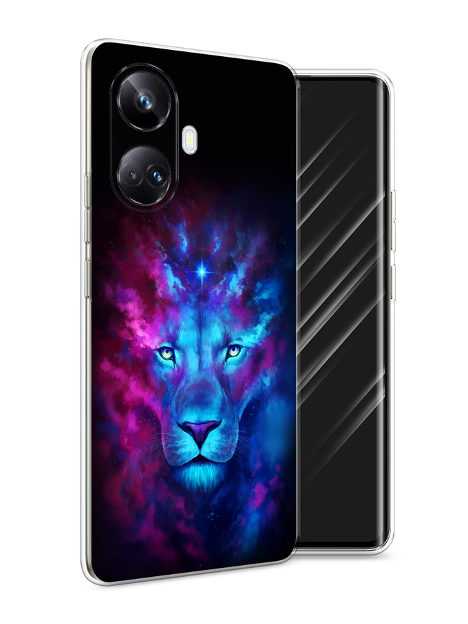 

Чехол Awog на Realme 10 Pro+ "Космический лев", Голубой, 2512350-1