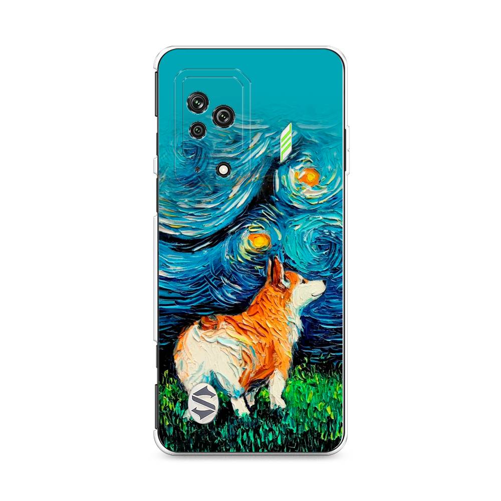 

Чехол на Xiaomi Black Shark 5 "Корги звёздная ночь", Коричневый;белый;зеленый, 314050-1