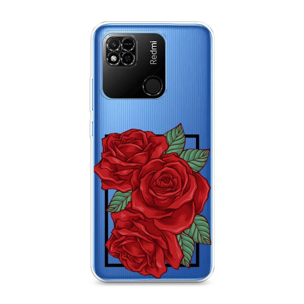 

Чехол на Xiaomi Redmi 10A "Три алые розы", Красный, 313950-2