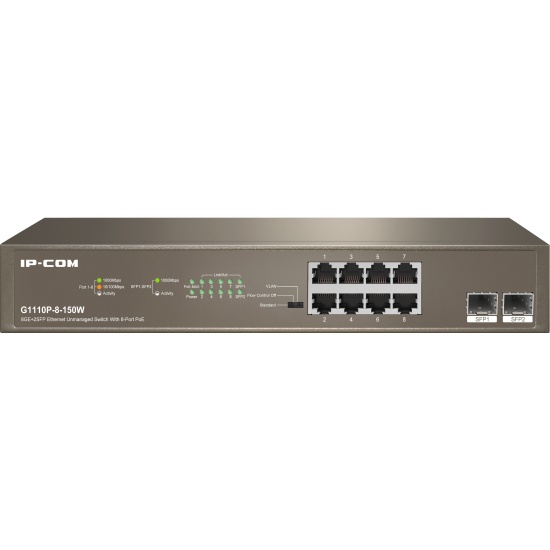 Tenda Коммутатор 8PORT 1000M POE G1110P-8-150W IP-COM