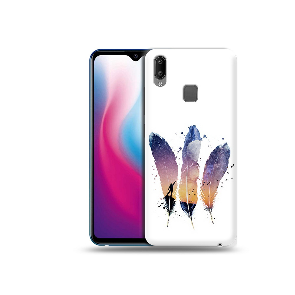 

Чехол MyPads Tocco для Vivo Y93 Lite небесные перья, Прозрачный, Tocco