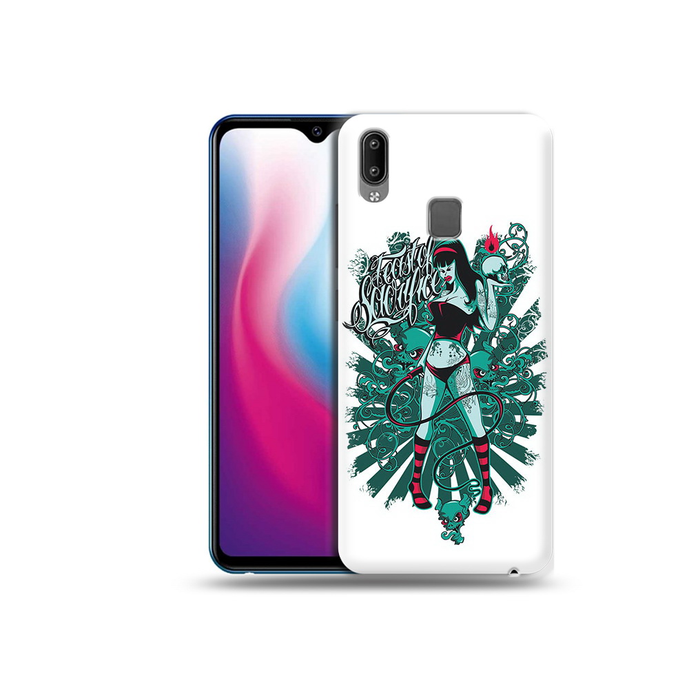 

Чехол MyPads Tocco для Vivo Y93 Lite нарисованная девушка в татуировках, Прозрачный, Tocco