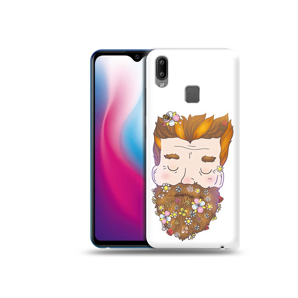 

Чехол MyPads Tocco для Vivo Y93 Lite мужчина с цветами в бороде, Прозрачный, Tocco