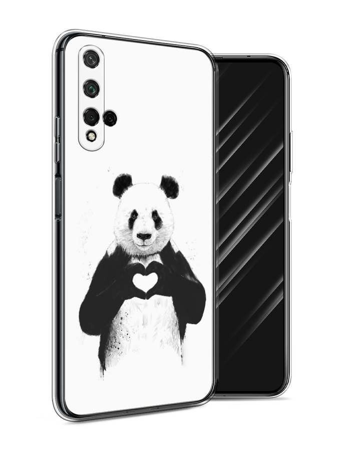 

Чехол Awog на Honor 20 "Панда love", Серебристый, 69550-10